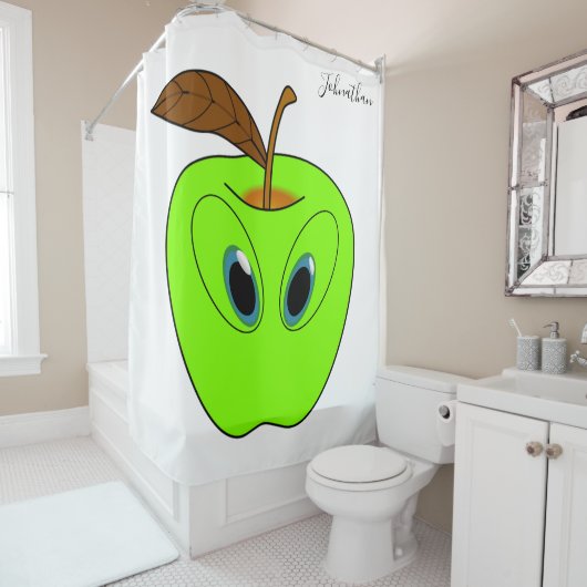 Shower Curtain Green Apple Douchegordijn (In situ)