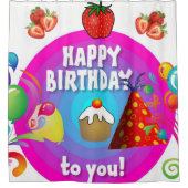 Shower Curtain Happy Birthday Douchegordijn (Voorkant)