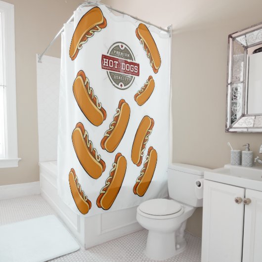 Shower Curtain Hot Dog Douchegordijn (In situ)