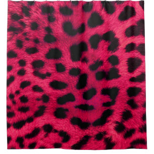 Shower Curtain/ Hot-roze Cheetah Print Douchegordijn