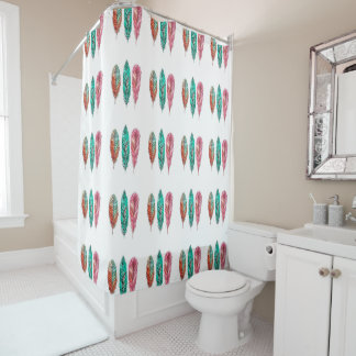 Shower Curtain/Indie Style Feathers Douchegordijn