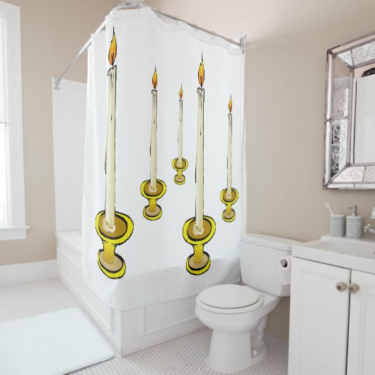 Shower Curtain-kaarsen Douchegordijn (In situ)