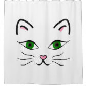 Shower Curtain - Kat gezicht Douchegordijn (Voorkant)