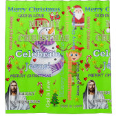 Shower Curtain-kerstman Douchegordijn (Voorkant)
