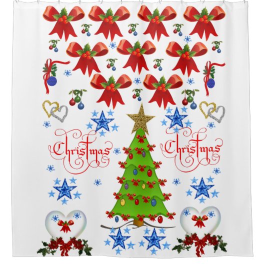 Shower Curtain Kerstmis Douchegordijn (Voorkant)