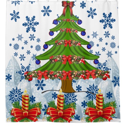 Shower Curtain Kerstmis Douchegordijn (Voorkant)