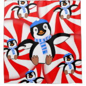 Shower Curtain-kerstpinguïn Douchegordijn (Voorkant)