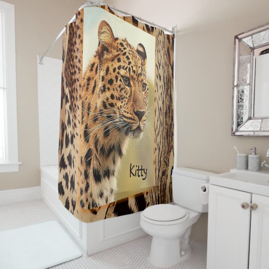 Shower Curtain Leopard Douchegordijn (In situ)