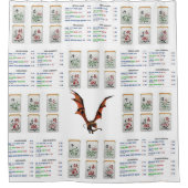 Shower Curtain Mahjong Dragon Douchegordijn (Voorkant)