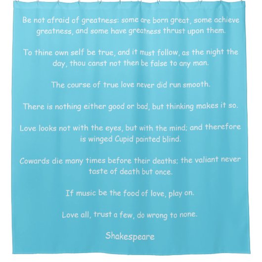 Shower Curtain met Shakespeare-offertes Douchegordijn (Voorkant)