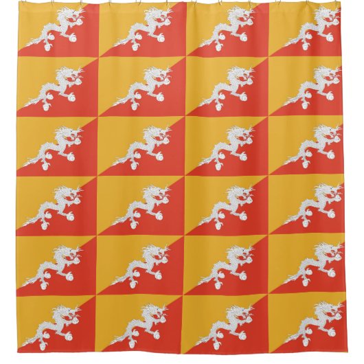 Shower Curtain met vlag van Bhutan Douchegordijn (Voorkant)