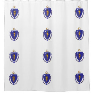 Shower Curtain met vlag van Massachusetts, VS Douchegordijn