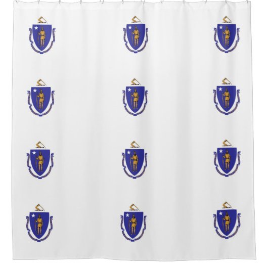 Shower Curtain met vlag van Massachusetts, VS Douchegordijn (Voorkant)