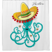 Shower Curtain Mexican Octopus Sombrero Douchegordijn (Voorkant)