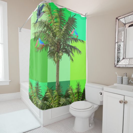 Shower Curtain, Palm Trees Douchegordijn (In situ)