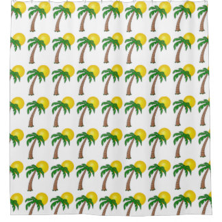 Shower Curtain/Palm Trees en Sun Douchegordijn