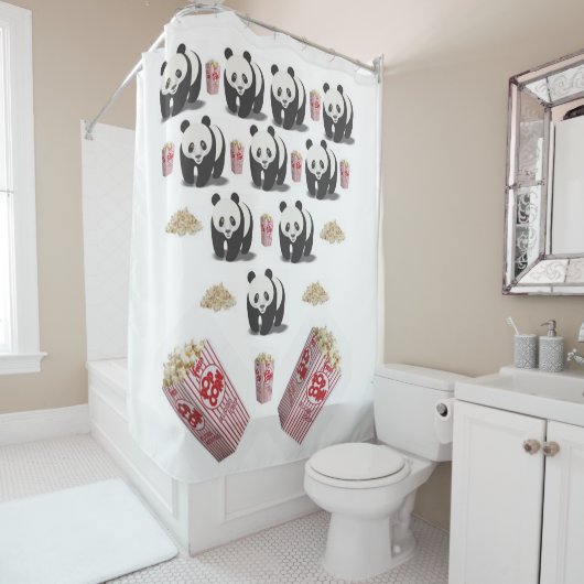 Shower Curtain Panda Popcorn Douchegordijn (In situ)