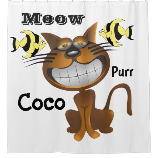 Shower Curtain Paw Drukt katvis Douchegordijn (Voorkant)