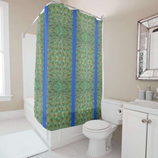 Shower Curtain - Peacock Feathers in Pattern Douchegordijn (In situ)