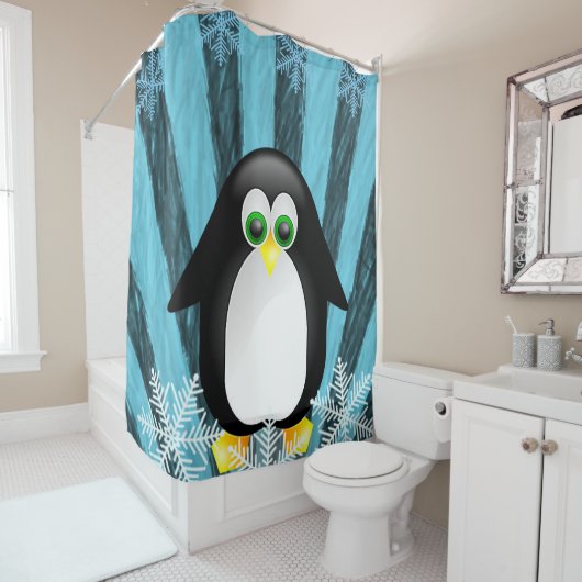 Shower Curtain Penguin Douchegordijn (In situ)