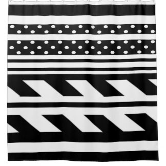Shower Curtain/Polka Dots and Stripes Douchegordijn