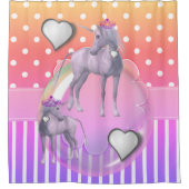 Shower Curtain Pony Paars Douchegordijn (Voorkant)