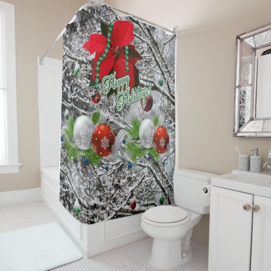 Shower Curtain Prettige feestdagen Douchegordijn (In situ)