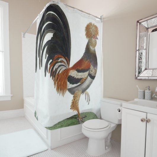 Shower Curtain Rooster Douchegordijn (In situ)