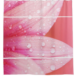 Shower Curtain/Roze ventilatorpedalen met dauwdrup Douchegordijn