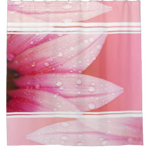 Shower Curtain/Roze Vloer met dauwdruppels Douchegordijn
