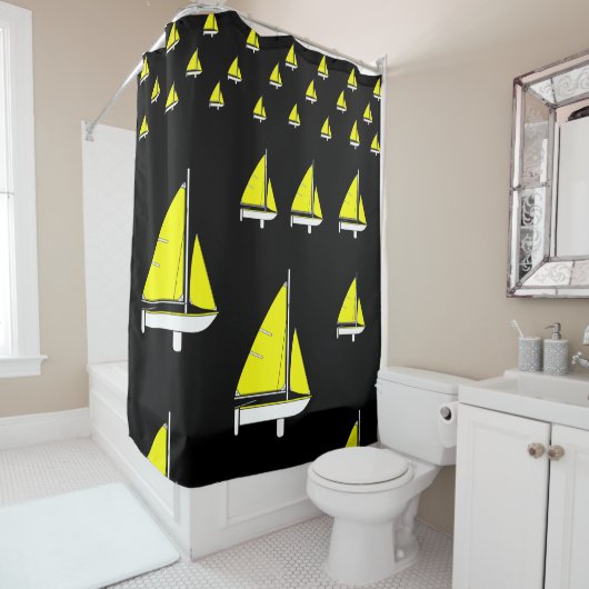 Shower Curtain Sailboat Douchegordijn (In situ)