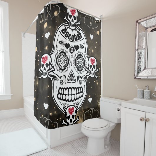 Shower Curtain Skull Douchegordijn (In situ)