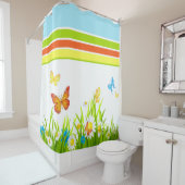Shower Curtain/Spring Butterflies en Flowers Douchegordijn (In situ)