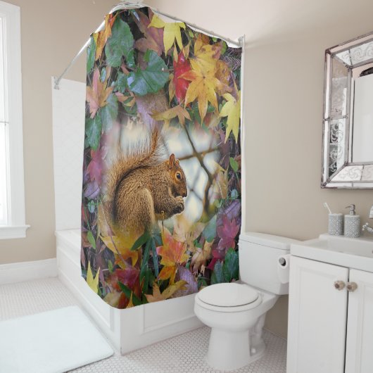 Shower Curtain Squirrel Douchegordijn (In situ)