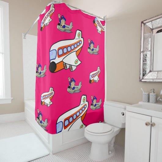 Shower Curtain-vliegtuig Douchegordijn (In situ)