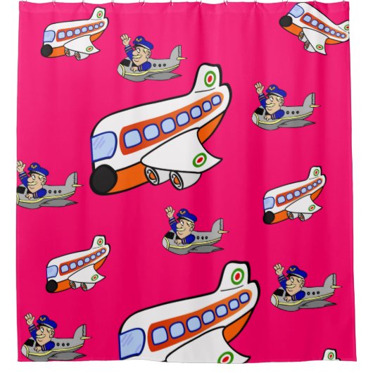 Shower Curtain-vliegtuig Douchegordijn (Voorkant)