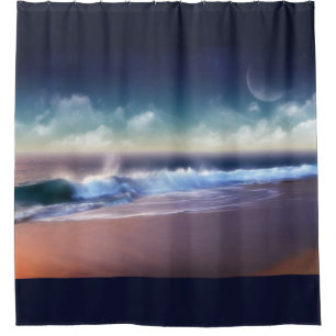 Shower Curtain/Waves op Beach Douchegordijn