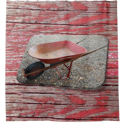 Shower Curtain Wheelbarrow Douchegordijn (Voorkant)