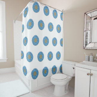 Shower Curtain with hand- drawn mandala design Douchegordijn