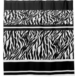Shower Curtain/Zebra Print Black en White Douchegordijn