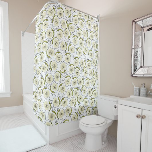 Shower Curtains with apple. Douchegordijn (In situ)