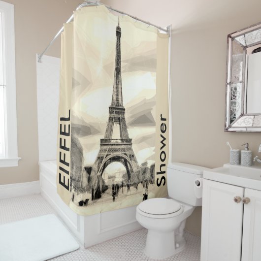 Shower Eiffel Tower Paris Frankrijk Douchegordijn (In situ)