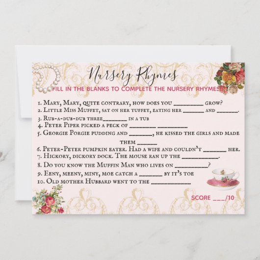 Shower Game Kaart (Voorkant)