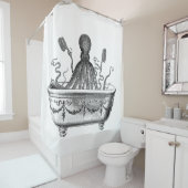 Shower gordijn met  octopus in bad (In situ)