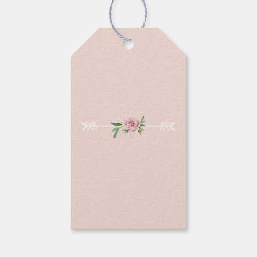 Shower Hartelijk dank Labels Boho Blush Roos Art Cadeaulabel (Achterkant)
