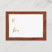 Shower Heart Gold Script Burgundy Gift Label Informatiekaartje (Achterkant)