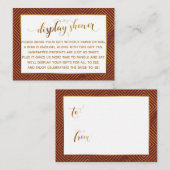 Shower Heart Gold Script Burgundy Gift Label Informatiekaartje (Voorkant / Achterkant)