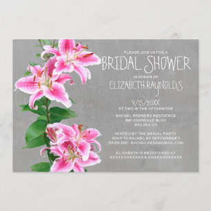 Shower Invitations Stargazer Lily Bridal Kaart