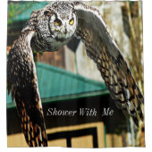 Shower met me Great Horned Owl Yellow eye Douchegordijn (Voorkant)