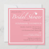 Shower of Hearts Pink Bridal Shower Invitation Kaart (Achterkant)